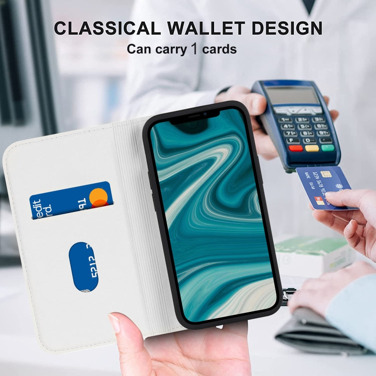 For iPhone 12 mini Rhombic MagSafe RFID Anti-Theft Wallet Leather Phone Case(White) by buy2fix