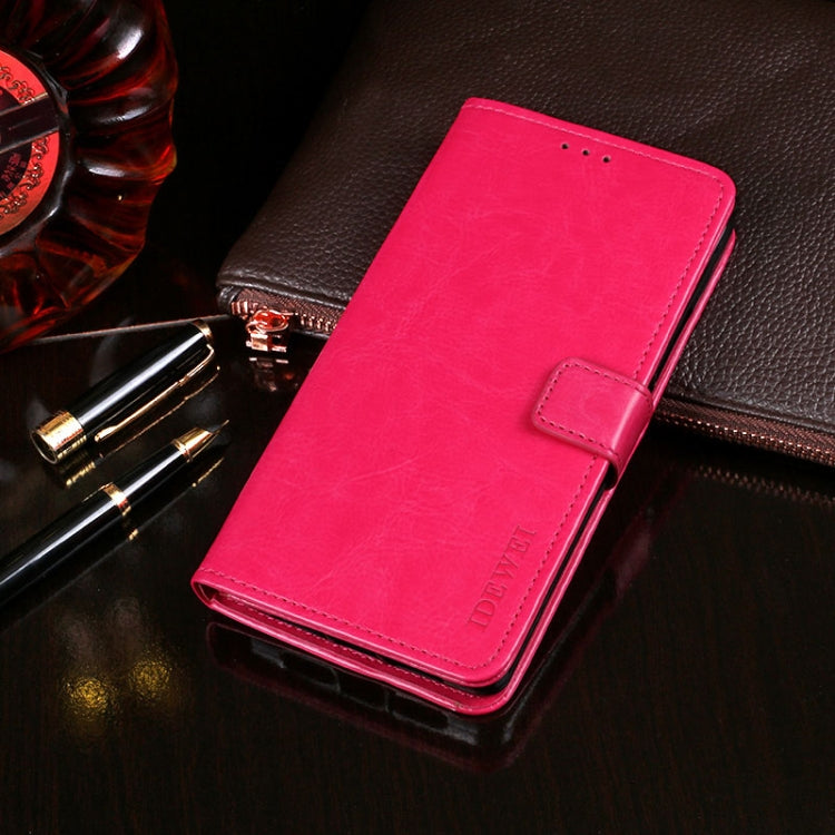 For Ulefone Note 7 idewei Crazy Horse Texture Horizontal Flip Leather Case with Holder & Card Slots & Wallet(Rose Red) by idewei