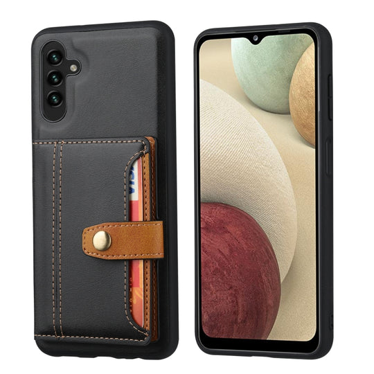 For Samsung Galaxy A34 5G Calfskin Card Slot TPU + PU Phone Case(Black)