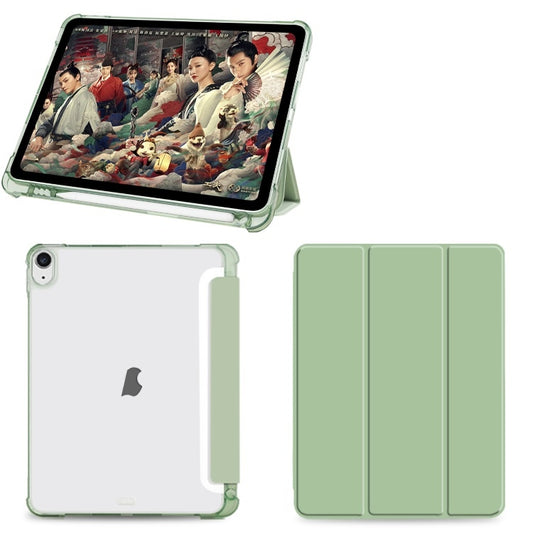 For iPad 10.2 2021 / 2020 / 2019 3-fold Shockproof Smart Leather Tablet Case(Green) - iPad 10.2 Cases by buy2fix | Online Shopping UK | buy2fix