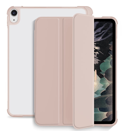 For iPad Air 2020 / 2022 10.9 3-fold Shockproof Smart Leather Tablet Case(Pink) - iPad Air (2022) / (2020) 10.9 Cases by buy2fix | Online Shopping UK | buy2fix