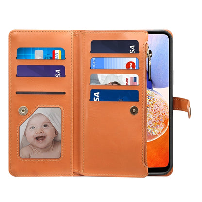 For Samsung Galaxy A14 5G ESEBLE Star Series Lanyard Zipper Wallet RFID Leather Case(Brown) - Galaxy Phone Cases by ESEBLE | Online Shopping UK | buy2fix