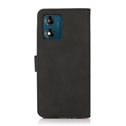 For Motorola Moto E13 4G KHAZNEH Matte Texture Leather Phone Case(Black) by buy2fix