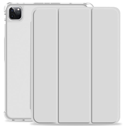 For iPad Pro 11 2022 / 2021 / 2020 3-fold Shockproof Smart Leather Tablet Case(Grey) - iPad Pro 11 (2022/2021) Cases by buy2fix | Online Shopping UK | buy2fix
