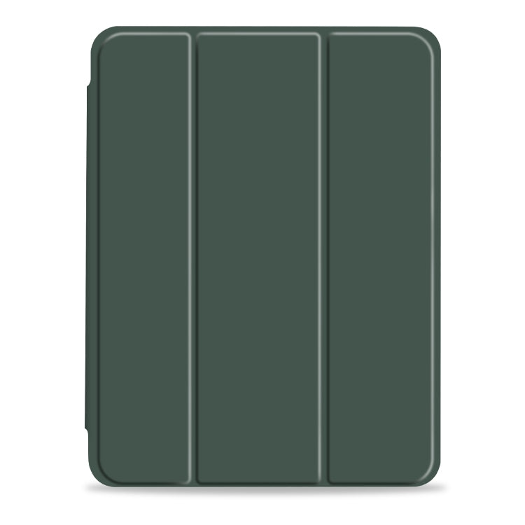 For iPad Pro 12.9 2022 / 2021 / 2020 3-fold Shockproof Smart Leather Tablet Case(Deep Green) - iPad Pro 12.9 (2020) Cases by buy2fix | Online Shopping UK | buy2fix