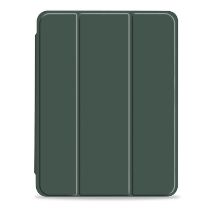 For iPad Pro 12.9 2022 / 2021 / 2020 3-fold Shockproof Smart Leather Tablet Case(Deep Green) - iPad Pro 12.9 (2020) Cases by buy2fix | Online Shopping UK | buy2fix
