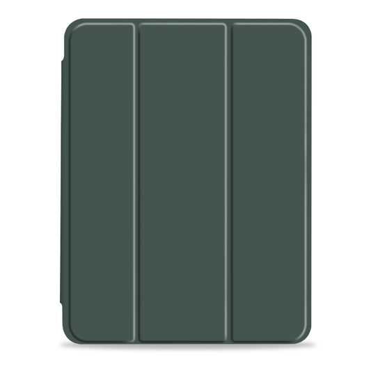 For iPad Pro 12.9 2022 / 2021 / 2020 3-fold Shockproof Smart Leather Tablet Case(Deep Green) - iPad Pro 12.9 (2020) Cases by buy2fix | Online Shopping UK | buy2fix