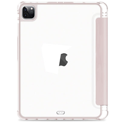 For iPad Pro 12.9 2022 / 2021 / 2020 3-fold Shockproof Smart Leather Tablet Case(Pink) - iPad Pro 12.9 (2020) Cases by buy2fix | Online Shopping UK | buy2fix