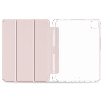 For iPad Pro 12.9 2022 / 2021 / 2020 3-fold Shockproof Smart Leather Tablet Case(Pink) - iPad Pro 12.9 (2020) Cases by buy2fix | Online Shopping UK | buy2fix