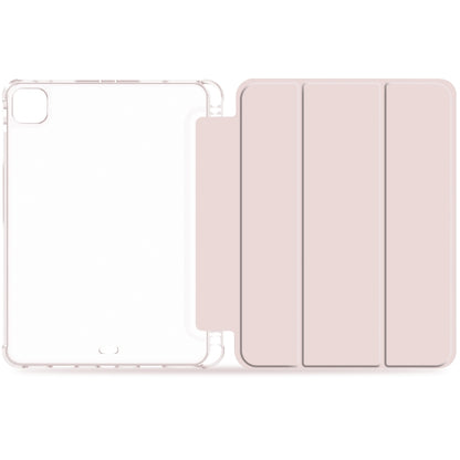For iPad Pro 12.9 2022 / 2021 / 2020 3-fold Shockproof Smart Leather Tablet Case(Pink) - iPad Pro 12.9 (2020) Cases by buy2fix | Online Shopping UK | buy2fix