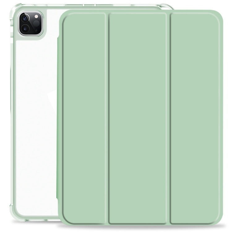 For iPad Pro 12.9 2022 / 2021 / 2020 3-fold Shockproof Smart Leather Tablet Case(Green) - iPad Pro 12.9 (2020) Cases by buy2fix | Online Shopping UK | buy2fix