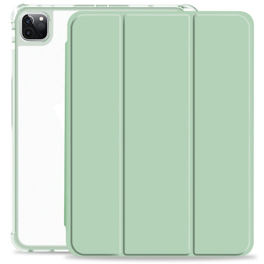 For iPad Pro 12.9 2022 / 2021 / 2020 3-fold Shockproof Smart Leather Tablet Case(Green) - iPad Pro 12.9 (2020) Cases by buy2fix | Online Shopping UK | buy2fix