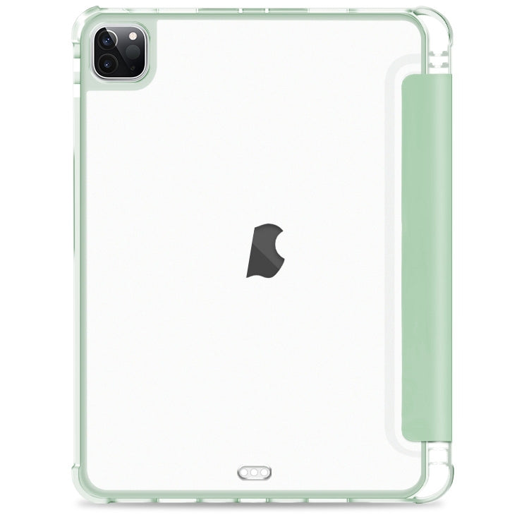 For iPad Pro 12.9 2022 / 2021 / 2020 3-fold Shockproof Smart Leather Tablet Case(Green) - iPad Pro 12.9 (2020) Cases by buy2fix | Online Shopping UK | buy2fix