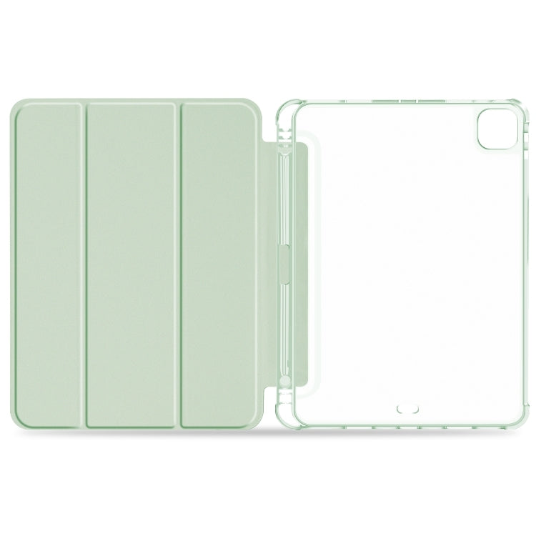 For iPad Pro 12.9 2022 / 2021 / 2020 3-fold Shockproof Smart Leather Tablet Case(Green) - iPad Pro 12.9 (2020) Cases by buy2fix | Online Shopping UK | buy2fix
