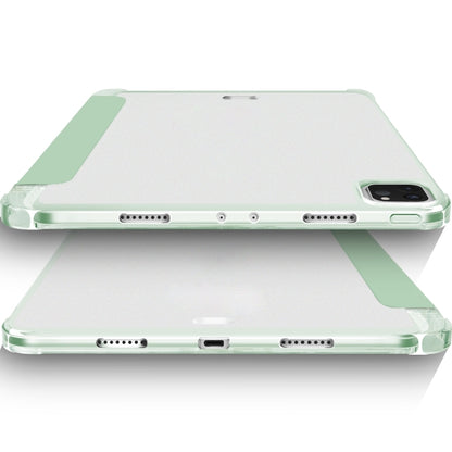 For iPad Pro 12.9 2022 / 2021 / 2020 3-fold Shockproof Smart Leather Tablet Case(Green) - iPad Pro 12.9 (2020) Cases by buy2fix | Online Shopping UK | buy2fix