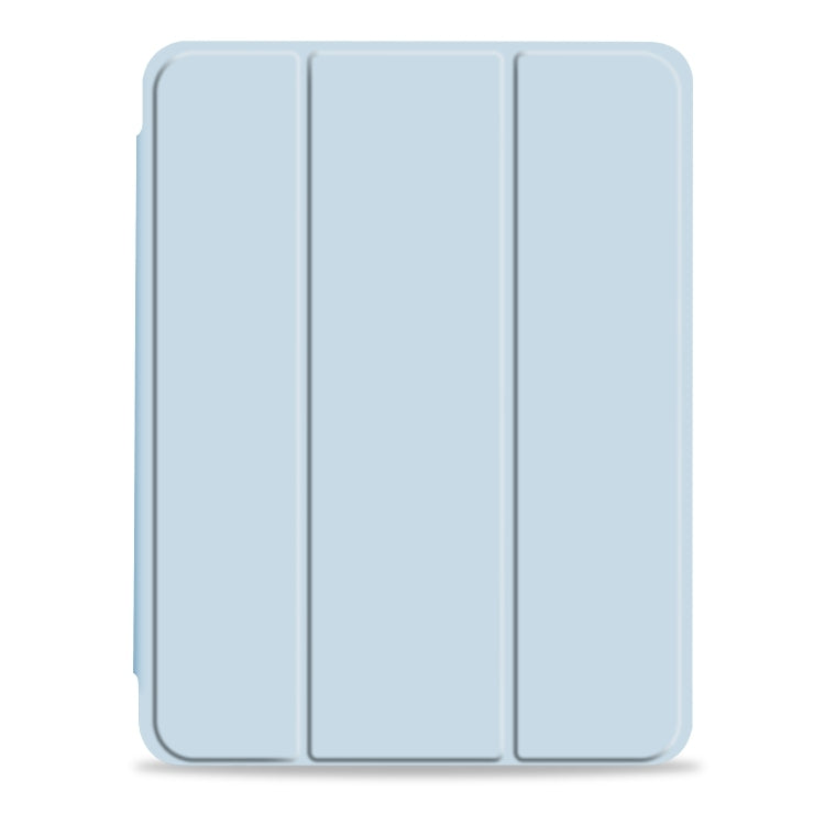 For iPad Pro 12.9 2022 / 2021 / 2020 3-fold Shockproof Smart Leather Tablet Case(Ice Blue) - iPad Pro 12.9 (2020) Cases by buy2fix | Online Shopping UK | buy2fix
