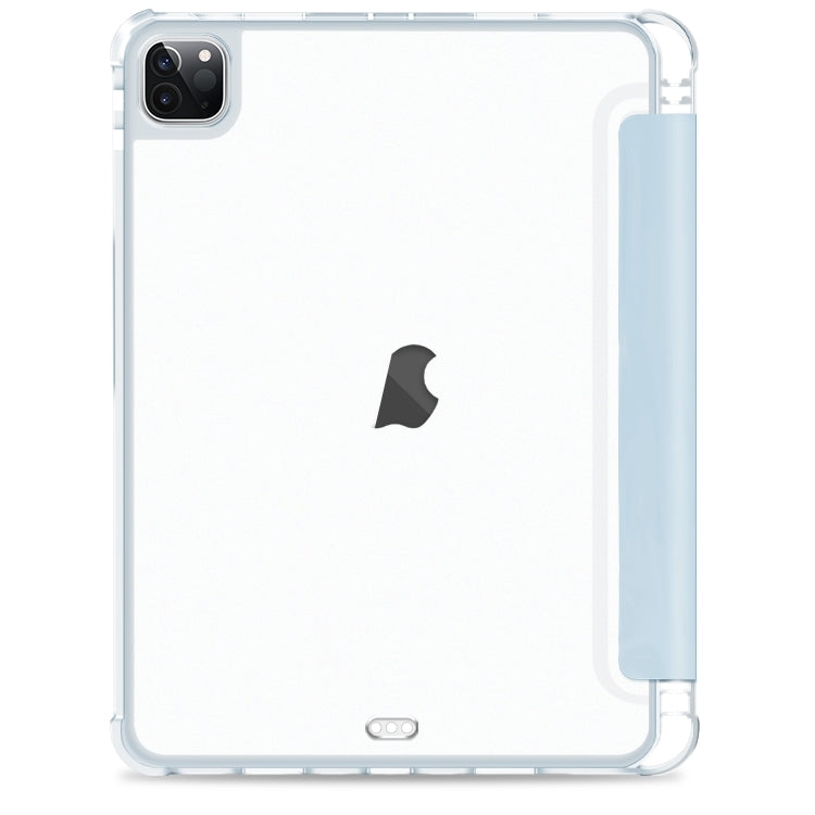 For iPad Pro 12.9 2022 / 2021 / 2020 3-fold Shockproof Smart Leather Tablet Case(Ice Blue) - iPad Pro 12.9 (2020) Cases by buy2fix | Online Shopping UK | buy2fix