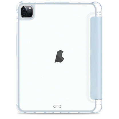For iPad Pro 12.9 2022 / 2021 / 2020 3-fold Shockproof Smart Leather Tablet Case(Ice Blue) - iPad Pro 12.9 (2020) Cases by buy2fix | Online Shopping UK | buy2fix