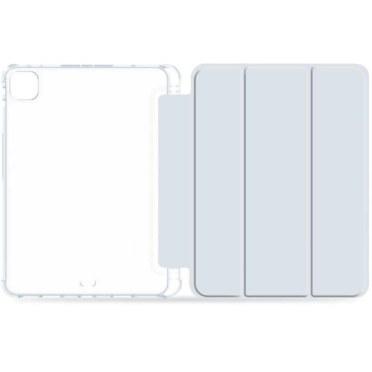 For iPad Pro 12.9 2022 / 2021 / 2020 3-fold Shockproof Smart Leather Tablet Case(Ice Blue) - iPad Pro 12.9 (2020) Cases by buy2fix | Online Shopping UK | buy2fix