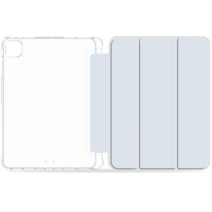 For iPad Pro 12.9 2022 / 2021 / 2020 3-fold Shockproof Smart Leather Tablet Case(Ice Blue) - iPad Pro 12.9 (2020) Cases by buy2fix | Online Shopping UK | buy2fix