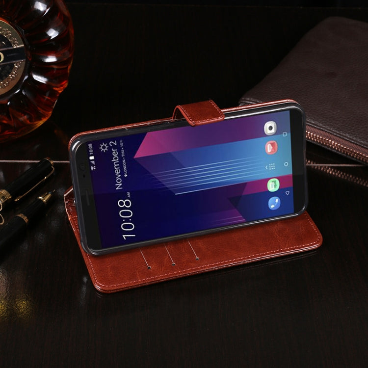 For HTC U11+ idewei Crazy Horse Texture Horizontal Flip Leather Case with Holder & Card Slots & Wallet(Dark Blue) - More Brand by idewei | Online Shopping UK | buy2fix