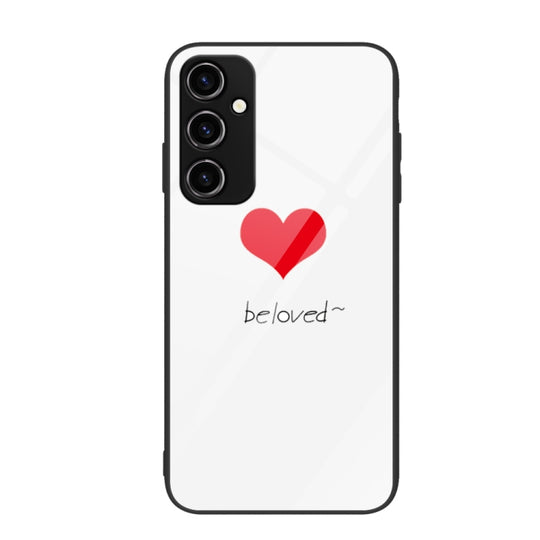 For Samsung Galaxy A14 5G Colorful Painted Glass Phone Case(Red Heart)