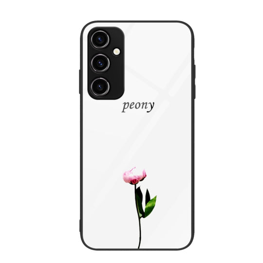 For Samsung Galaxy A54 5G Colorful Painted Glass Phone Case(A Flower)