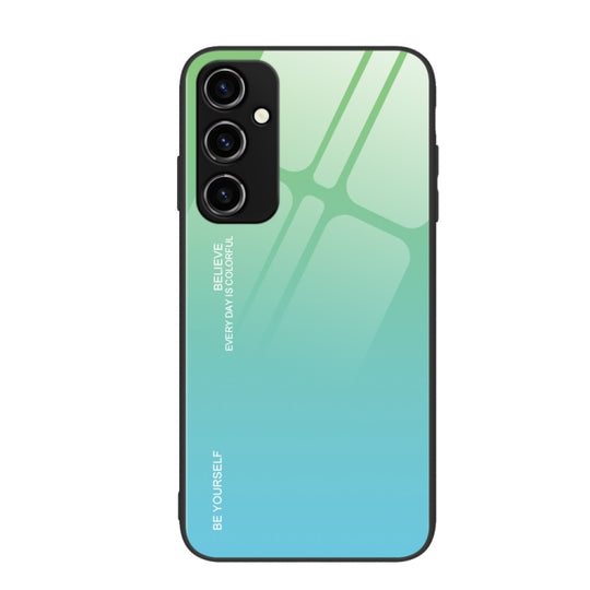 For Samsung Galaxy A54 5G Gradient Color Glass Phone Case(Green Cyan)