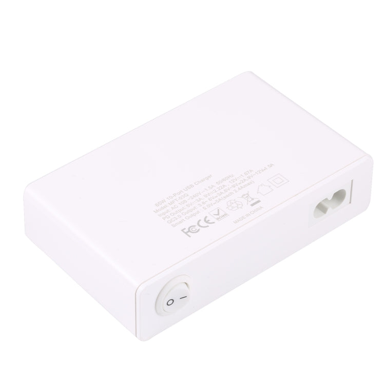 MFT-03Q 10 in 1 65W QC3.0 USB Smart Fast Charger, Plug Type:UK Plug(White) by buy2fix