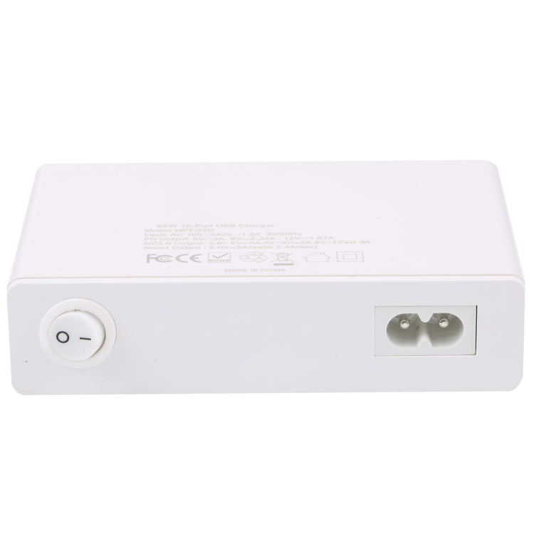 MFT-03Q 10 in 1 65W QC3.0 USB Smart Fast Charger, Plug Type:UK Plug(White) by buy2fix