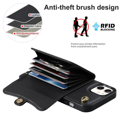 For iPhone 11 RFID Card Slot Phone Case with Long Lanyard(Black) - iPhone 11 Cases by buy2fix | Online Shopping UK | buy2fix
