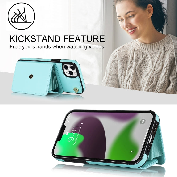 For iPhone 11 Pro RFID Card Slot Phone Case with Long Lanyard(Mint Green) - iPhone 11 Pro Cases by buy2fix | Online Shopping UK | buy2fix