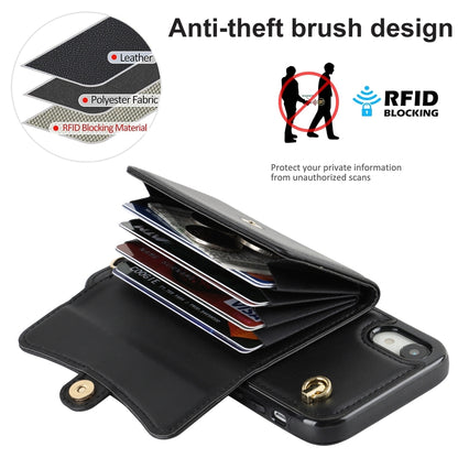 For iPhone XR RFID Card Slot Phone Case with Long Lanyard(Black) - More iPhone Cases by buy2fix | Online Shopping UK | buy2fix