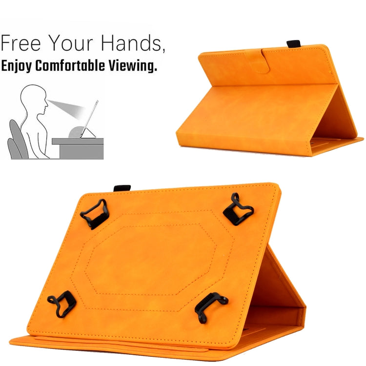 For 7 inch Tablets Peony Butterfly Embossed Leather Tablet Case(Khaki) - 7 inch by buy2fix | Online Shopping UK | buy2fix