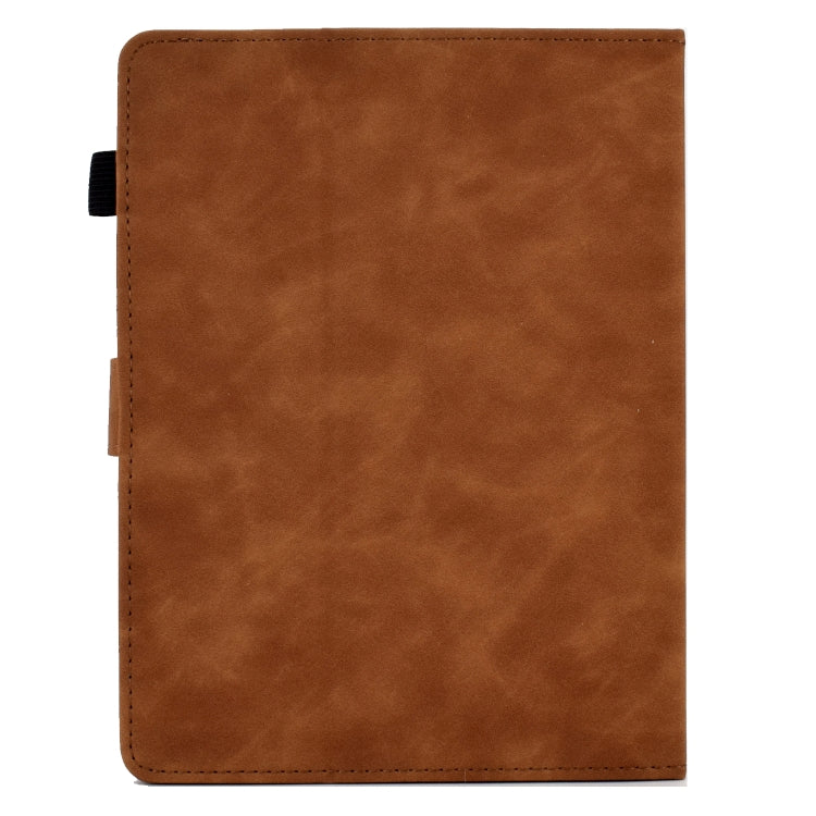 For 8 inch Tablets Peony Butterfly Embossed Leather Tablet Case(Brown) - 8 inch by buy2fix | Online Shopping UK | buy2fix
