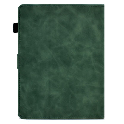 For 10 inch Tablets Peony Butterfly Embossed Leather Tablet Case(Green) - 10 - 11 inch by buy2fix | Online Shopping UK | buy2fix