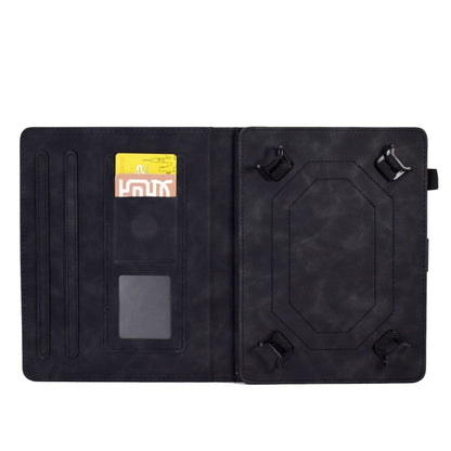 For 10 inch Tablets Peony Butterfly Embossed Leather Tablet Case(Black) - 10 - 11 inch by buy2fix | Online Shopping UK | buy2fix