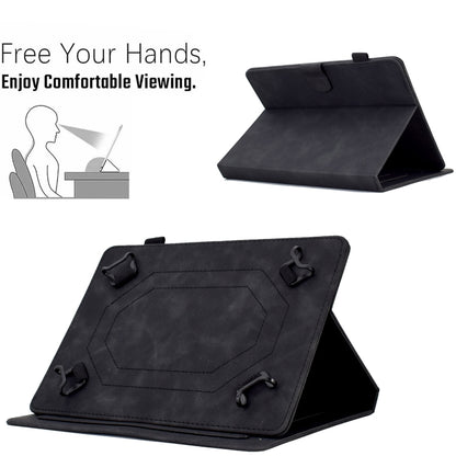 For 10 inch Tablets Peony Butterfly Embossed Leather Tablet Case(Black) - 10 - 11 inch by buy2fix | Online Shopping UK | buy2fix