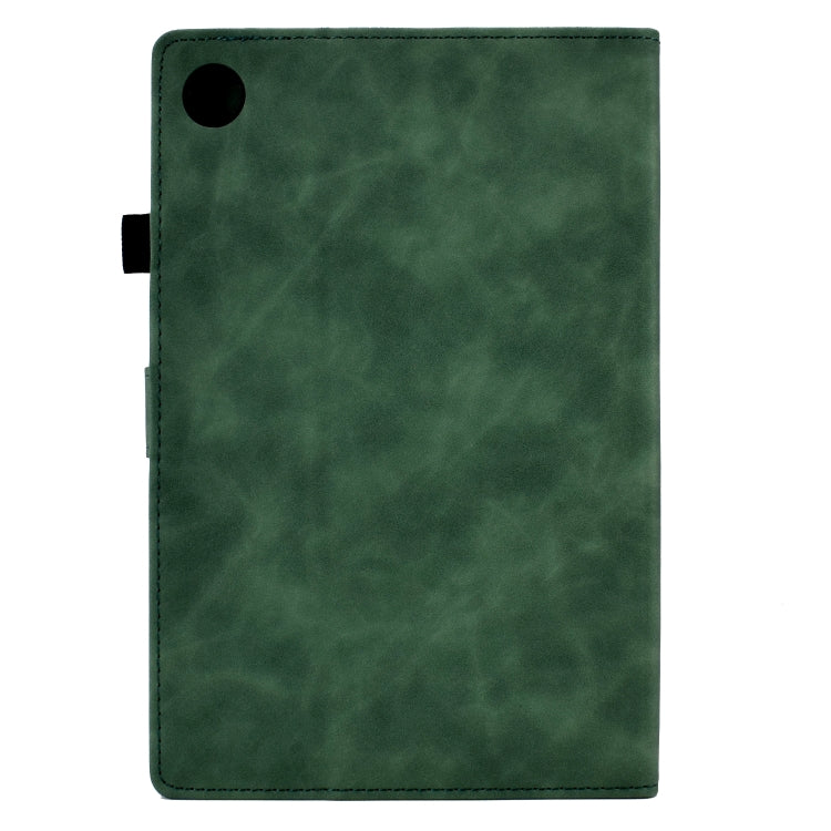 For Samsung Galaxy Tab A8 10.5 2021 X205 Peony Butterfly Embossed Leather Smart Tablet Case(Green) - Other Galaxy Tab PC by buy2fix | Online Shopping UK | buy2fix