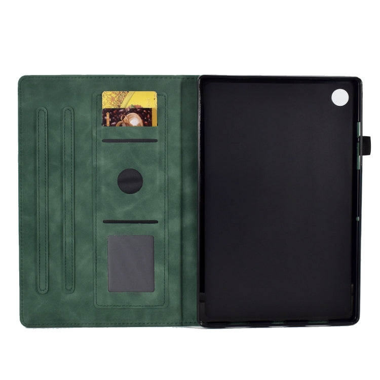 For Samsung Galaxy Tab A8 10.5 2021 X205 Peony Butterfly Embossed Leather Smart Tablet Case(Green) - Other Galaxy Tab PC by buy2fix | Online Shopping UK | buy2fix