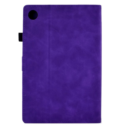 For Samsung Galaxy Tab A8 10.5 2021 X205 Peony Butterfly Embossed Leather Smart Tablet Case(Purple) - Other Galaxy Tab PC by buy2fix | Online Shopping UK | buy2fix