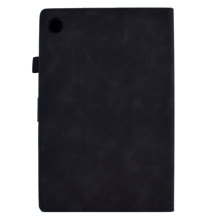 For Samsung Galaxy Tab A8 10.5 2021 X205 Peony Butterfly Embossed Leather Smart Tablet Case(Black) - Other Galaxy Tab PC by buy2fix | Online Shopping UK | buy2fix