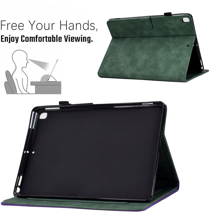 For Samsung Galaxy Tab A7 10.4 2020 T500 Peony Butterfly Embossed Leather Smart Tablet Case(Green) - Other Galaxy Tab PC by buy2fix | Online Shopping UK | buy2fix