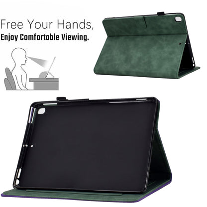 For Samsung Galaxy Tab A7 10.4 2020 T500 Peony Butterfly Embossed Leather Smart Tablet Case(Green) - Other Galaxy Tab PC by buy2fix | Online Shopping UK | buy2fix