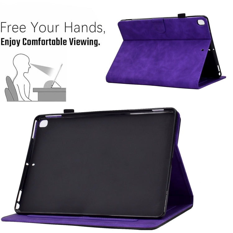 For Samsung Galaxy Tab A7 10.4 2020 T500 Peony Butterfly Embossed Leather Smart Tablet Case(Purple) - Other Galaxy Tab PC by buy2fix | Online Shopping UK | buy2fix