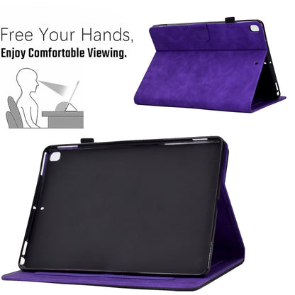 For Samsung Galaxy Tab A7 10.4 2020 T500 Peony Butterfly Embossed Leather Smart Tablet Case(Purple) - Other Galaxy Tab PC by buy2fix | Online Shopping UK | buy2fix