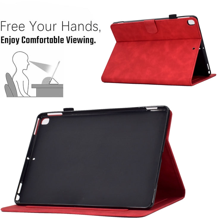For Samsung Galaxy Tab A7 10.4 2020 T500 Peony Butterfly Embossed Leather Smart Tablet Case(Red) - Other Galaxy Tab PC by buy2fix | Online Shopping UK | buy2fix