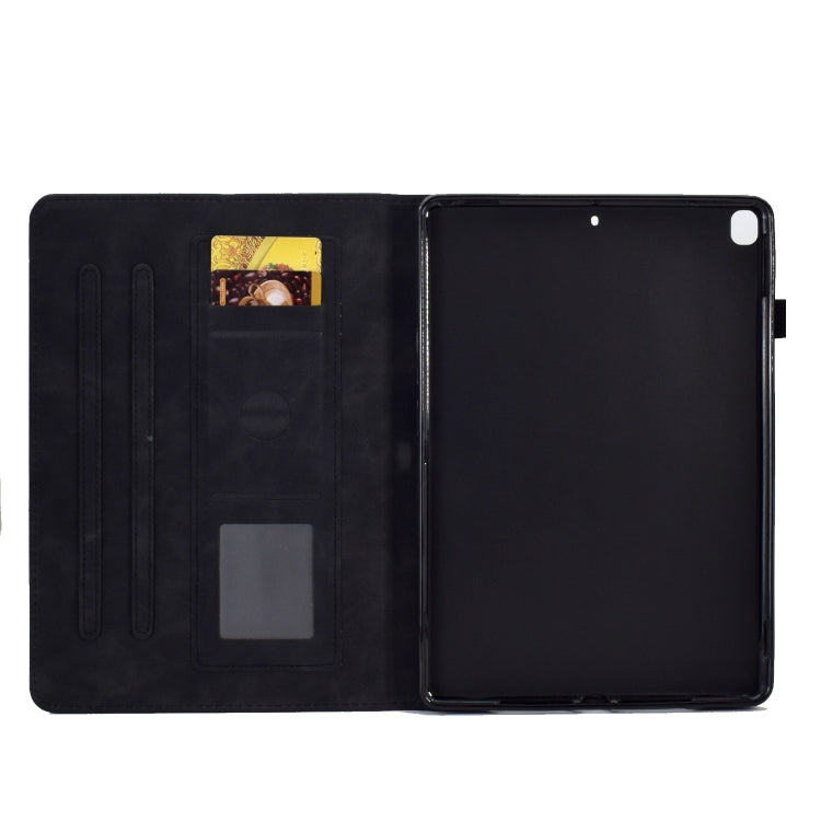 For Samsung Galaxy Tab A7 10.4 2020 T500 Peony Butterfly Embossed Leather Smart Tablet Case(Black) - Other Galaxy Tab PC by buy2fix | Online Shopping UK | buy2fix