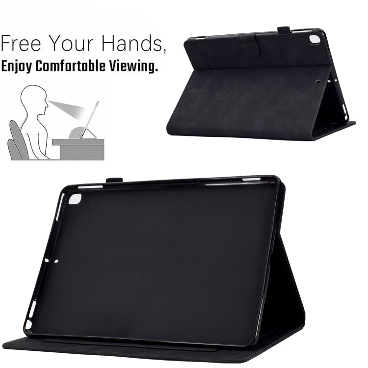 For Samsung Galaxy Tab A7 10.4 2020 T500 Peony Butterfly Embossed Leather Smart Tablet Case(Black) - Other Galaxy Tab PC by buy2fix | Online Shopping UK | buy2fix