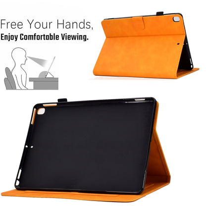 For Samsung Galaxy Tab A7 10.4 2020 T500 Peony Butterfly Embossed Leather Smart Tablet Case(Khaki) - Other Galaxy Tab PC by buy2fix | Online Shopping UK | buy2fix